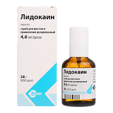 Изображение товара Лидокаин спрей для местного и наружного применения дозированный 4,6 мг/доза 38 г 1 шт