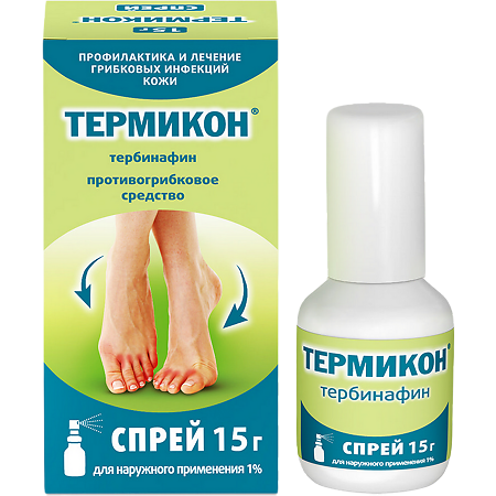 Изображение товара Термикон спрей для наружного применения 1 % 15 г против грибка кожи