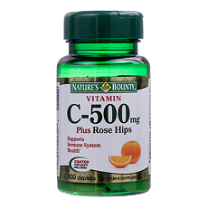 Купить Nature's Bounty Витамин С 500 мг и Шиповник / Vitamin C 500 mg plus Rose Hips Tablets таблетки массой 673 мг 100 шт цена