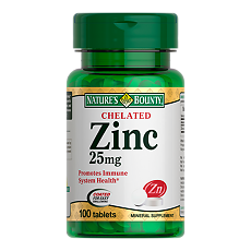 Изображение товара Nature's Bounty Хелат цинка 25 мг / Chelated Zinc 25 mg Tablets таблетки массой 402 мг 100 шт