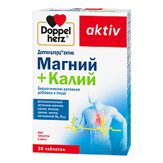 Купить Доппельгерц Актив Магний+Калий таблетки массой 1770 мг 30 шт цена