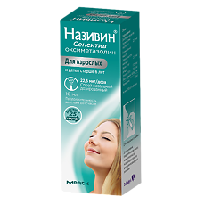Купить Називин Сенситив спрей назальный дозированный 22,5 мкг/доза 10 мл 1 шт цена