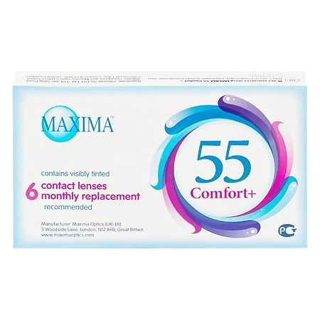 Контактные линзы Maxima 55 Comfort + 6 шт / -1,25/8.6/14.2 на месяц
