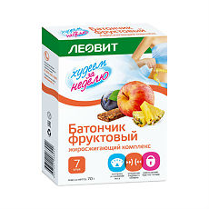 Купить Леовит Худеем за неделю Батончик Жиросжигающий комплекс фруктовый 7 шт цена