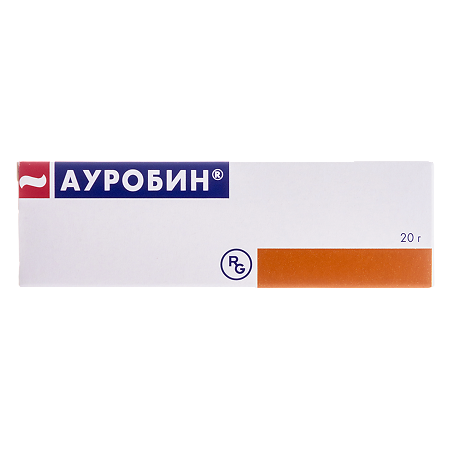Ауробин мазь для местного и наружного применения 20 мг+20 мг+2 мг/г 20 г 1 шт