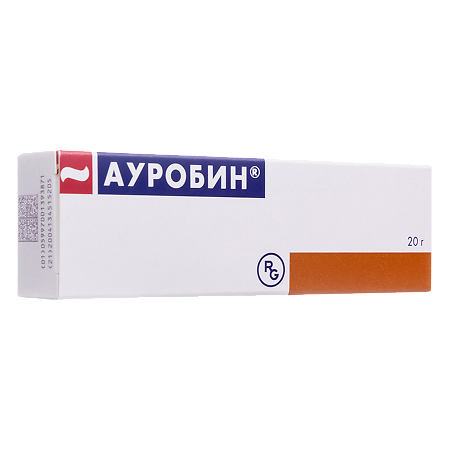 Ауробин мазь для местного и наружного применения 20 мг+20 мг+2 мг/г 20 г 1 шт
