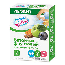 Купить Леовит Худеем за неделю Батончик Очищающий комплекс фруктовый 7 шт цена