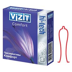 Изображение товара Презервативы VIZIT HI-TECH comfort оригинальной формы 3 шт