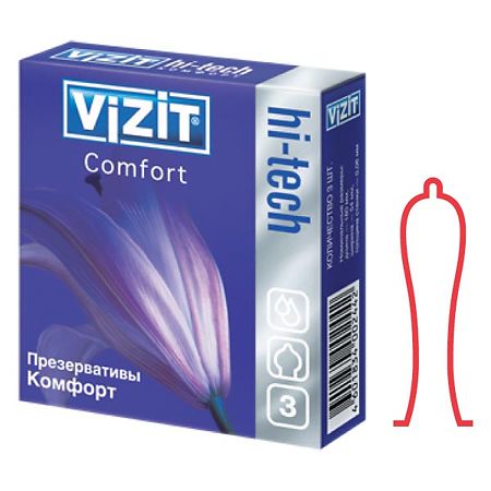 Презервативы VIZIT HI-TECH comfort оригинальной формы 3 шт