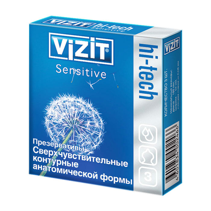 Изображение товара Презервативы VIZIT HI-TECH sensitive контурные 3 шт Изображение товара Презервативы VIZIT HI-TECH sensitive контурные 3 шт