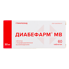 Изображение товара Диабефарм МВ таблетки с пролонг высвобождением 30 мг 60 шт