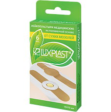 Купить Лейкопластыри медицинские Luxplast на полимерной основе 15х70 мм от сухих мозолей 6 шт цена
