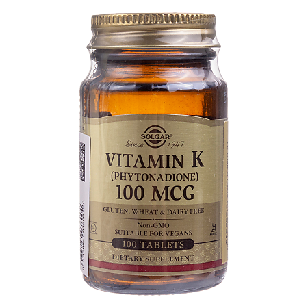 Solgar Витамин К1 (фитоменадион) 100 мкг/ Vitamin K 100 mcg Tablets таблетки массой 310 мг 100 шт