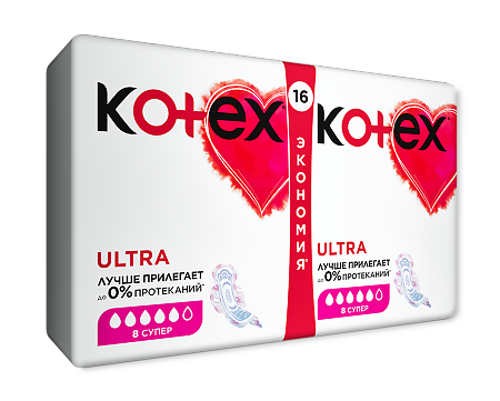 Kotex Ultra Super прокладки поверхность сеточка 16 шт