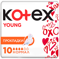 Купить Kotex Young Normal прокладки поверхность сеточка 10 шт цена