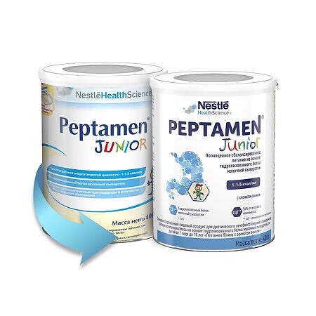 Peptamen Junior (Пептамен Юниор) лечебная смесь на основе гидролизованных белков для детей 1-10 лет 400 г 1 шт