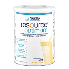 Купить Resource Optimum (Ресурс Оптимум) сухая смесь для энтерального питания детей с 7 лет и взрослых 400 г 1 шт цена