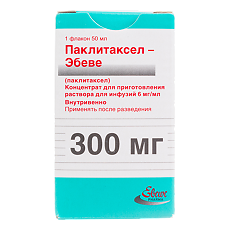 Изображение товара Паклитаксел-Эбеве концентрат д/приг раствора для инфузий 6 мг/мл 50 мл фл 1 шт