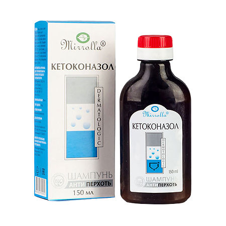 Изображение товара Шампунь от перхоти с кетоконазолом 2% 150 мл Mirrolla эффективное средство для кожи головы