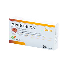 Купить Леветинол таблетки покрыт.плен.об. 250 мг 30 шт цена