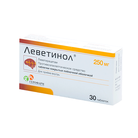 Леветинол таблетки покрыт.плен.об. 250 мг 30 шт