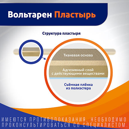 Вольтарен пластырь трансдермальный 15 мг/сут 5 шт