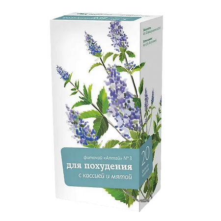 Фиточай Алтай №3 Для похудения кассия и мята фильтр-пакеты по 2,0 г 20 шт