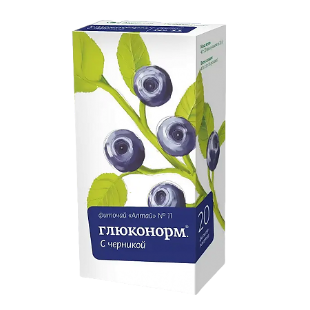 Фиточай Алтай №11 Глюконорм с черникой фильтр-пакеты по 2,0 г 20 шт