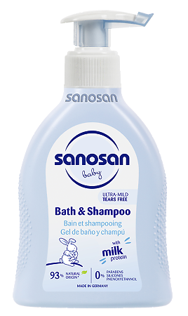 Изображение товара Sanosan Baby Средство для купания и шампунь 200 мл для чувствительной кожи младенцев