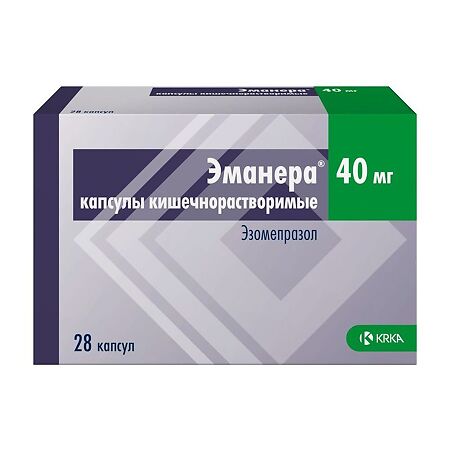 Эманера капсулы кишечнорастворимые 40 мг 28 шт