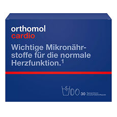Купить Orthomol Cardio/Ортомол Кардио курс 30 дней набор порошок по 15 г+капсулы массой 840 мг+1275 мг+таблетки массой 371 мг 1 уп цена
