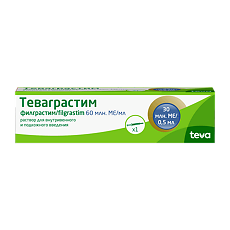 Изображение товара Теваграстим раствор для в/в и п/к введ 60 млн.ме/мл 0,5 мл шприцы 1 шт