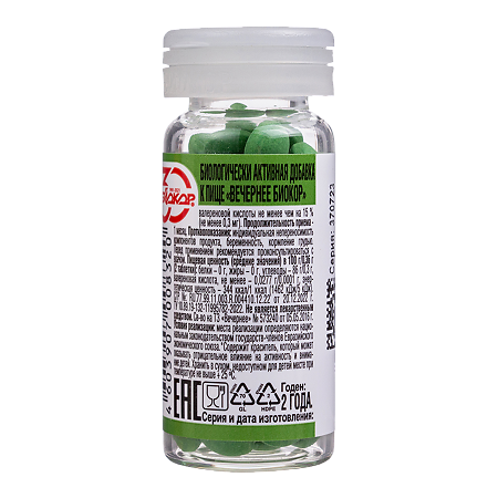 Вечернее Биокор таблетки массой 0,18 г 60 шт