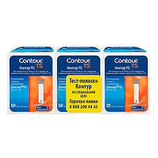Изображение товара Тест-полоски Контур ТС (Contour TS) 2х50 шт.+ 25 шт 1 уп