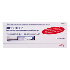 Изображение товара Форстео раствор для подкожного введ 250 мкг/мл 2,4 мл картриджи в шприц-ручках 1 шт