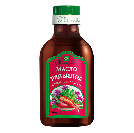 Изображение товара Масло репейное с красным перцем для роста волос 100 мл от Мирролла
