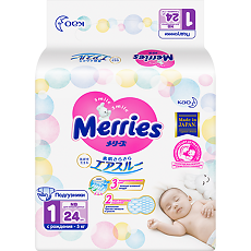 Купить Merries Подгузники для новорожденных (до 5 кг) 24 шт цена