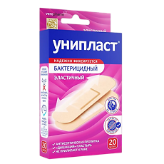 Купить Лейкопластырь Унипласт бактерицидный эластичный 1,9х7,2 см 20 шт цена