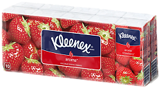 Купить Kleenex Платки носовые бумажные клубника 10х10 шт 1 уп цена