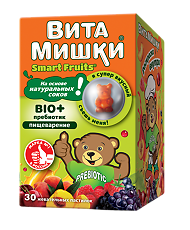 Купить ВитаМишки BIO+ пребиотик жевательные пастилки массой 2500 мг 30 шт цена
