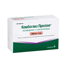 Купить Комбоглиз таблетки с модифицированным высвобождением покрыт.плен.об. 1000 мг+5 мг 28 шт цена