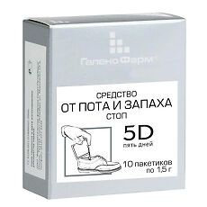 Изображение товара 5 D 5 дней Средство от пота и запаха стоп пакетики по 1,5 г 10 шт