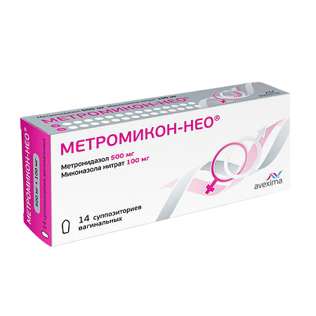Метромикон-Нео суппозитории вагинальные 500 мг+100 мг 14 шт
