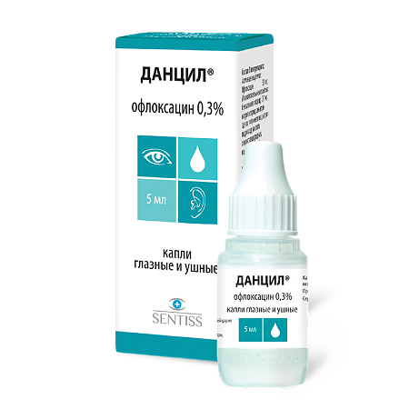 Изображение товара Данцил капли глазные и ушные 0,3% 5мл для лечения глаз и ушей