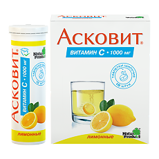 Купить Асковит таблетки шипучие лимонные 1 г 10 шт цена