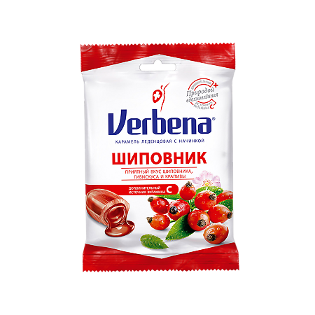 Изображение товара Вербена / Verbena Шиповник карамель леденцовая с начинкой массой 3,2 г 1 уп