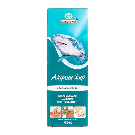 Изображение товара Акулий жир и Бархат амурский Крем-бальзам от потливости ног 75 мл 1 шт
