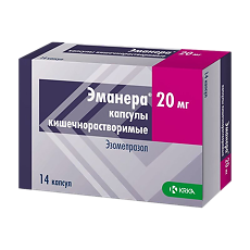 Купить Эманера капсулы кишечнорастворимые 20 мг 14 шт цена