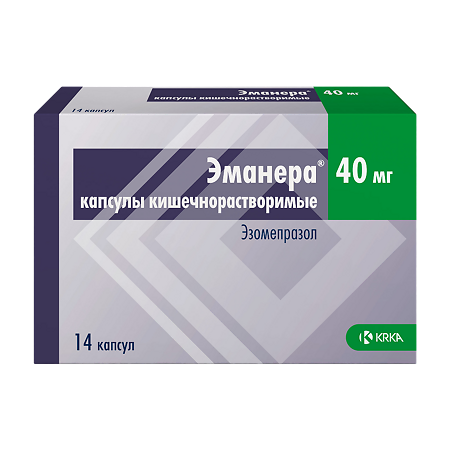 Эманера капсулы кишечнорастворимые 40 мг 14 шт