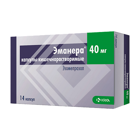 Эманера капсулы кишечнорастворимые 40 мг 14 шт